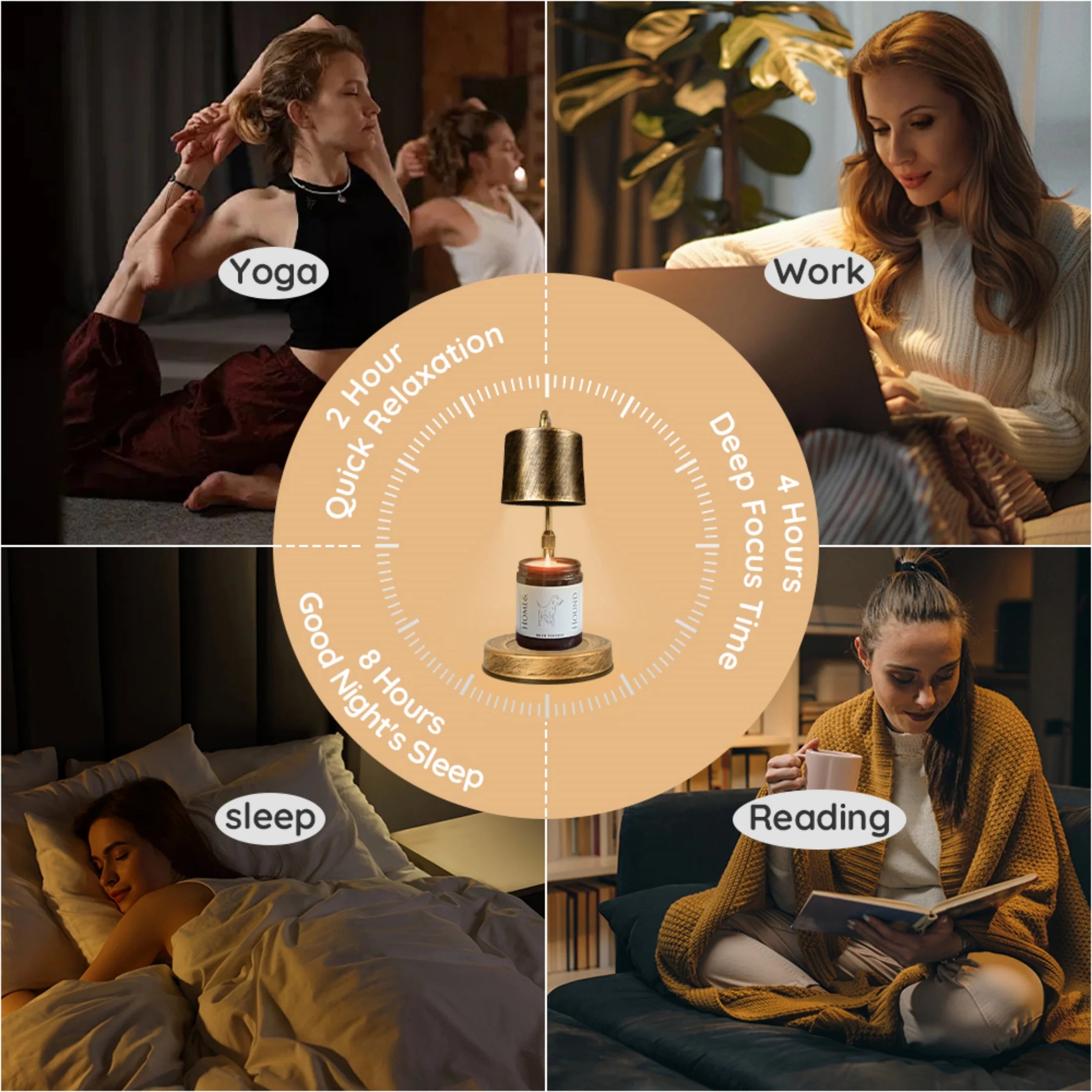 Vintage Metal Candle Warmer Lamp, with Dimmer and Timer & 2 Bulbs, Gifts for Bedroom Living Room