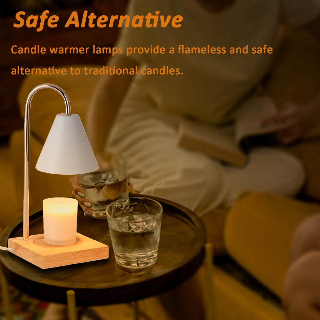 Adjustable Timer Fragrance Candle Warmer Lamp, Electric Dimmable Wax Melt Warmer, White