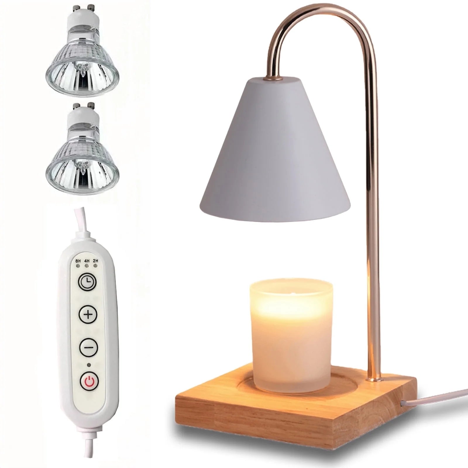 Adjustable Timer Fragrance Candle Warmer Lamp, Electric Dimmable Wax Melt Warmer, White