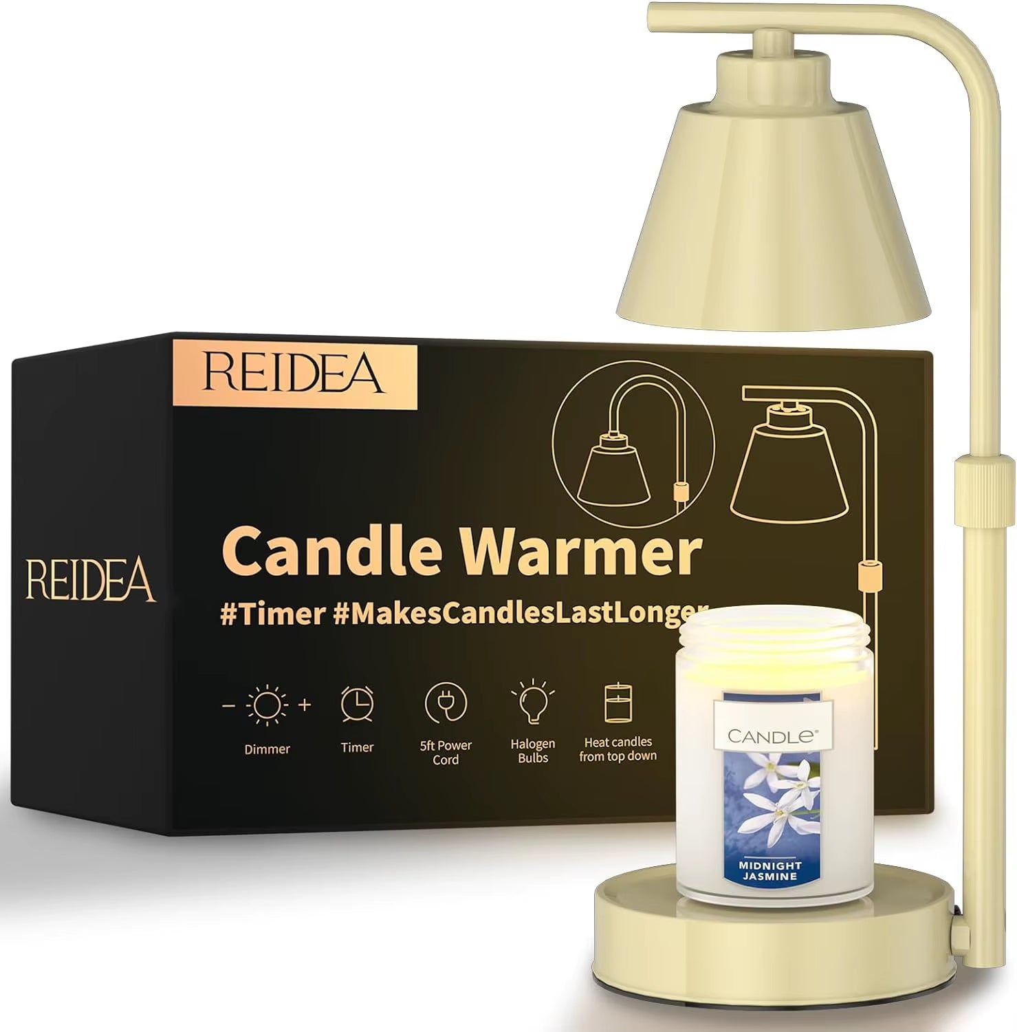 Candle Warmer Lamp with Timer- Dimmable Electric Wax Melt Warmer, Lamp Candle Warmer 110V US Plug