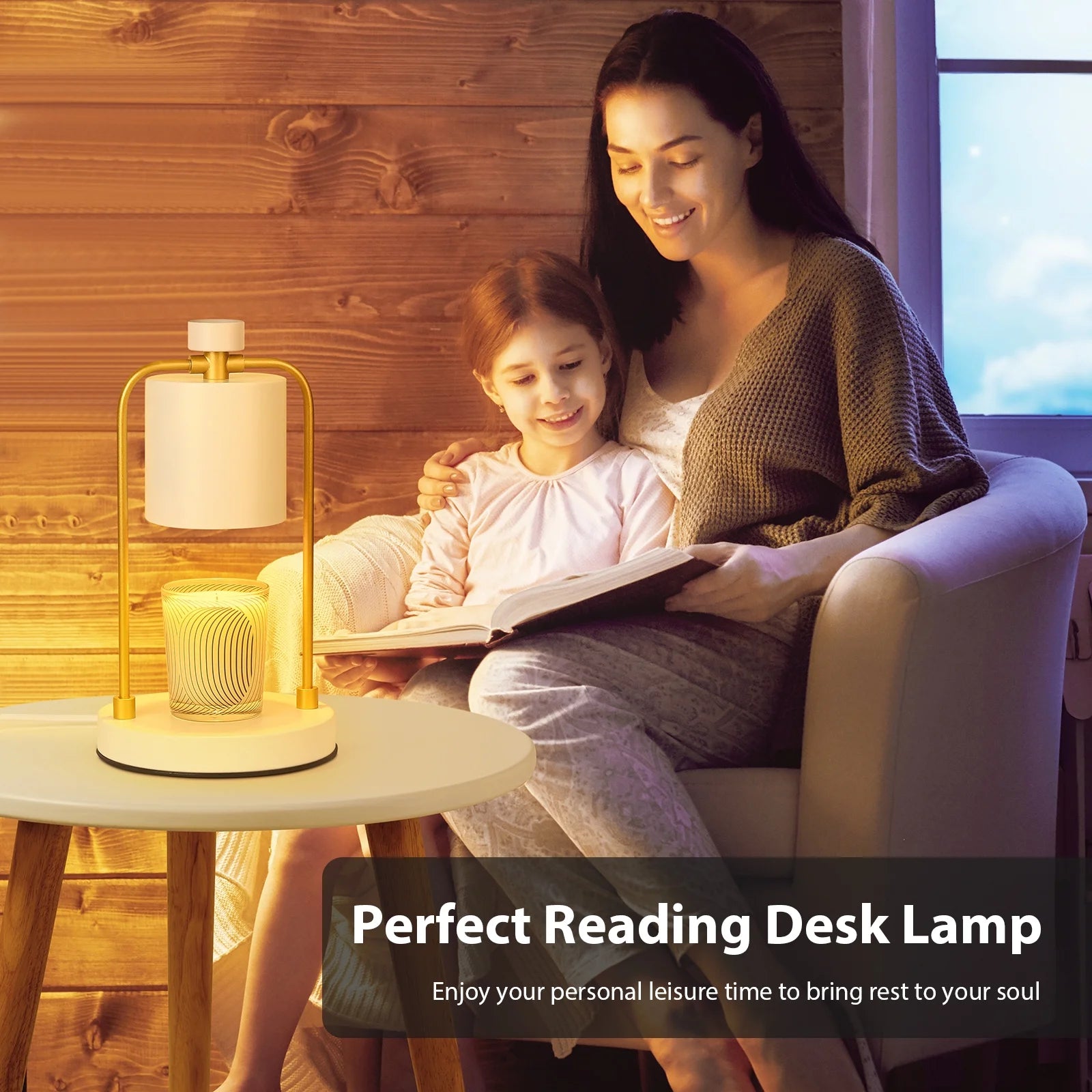 Candle Warmer Lamp, Electric Candle Lamp Warmer, Gifts for Mom, Bedroom Home Decor Dimmable Vintage Wax Melt Warmer for All Size Scented Wax